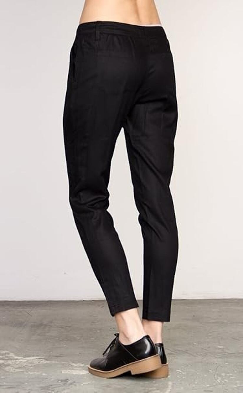 NWT RVCA Lowlands Twill Soft Pants Women 24 Black Mid Rise Stretch Casual Skater